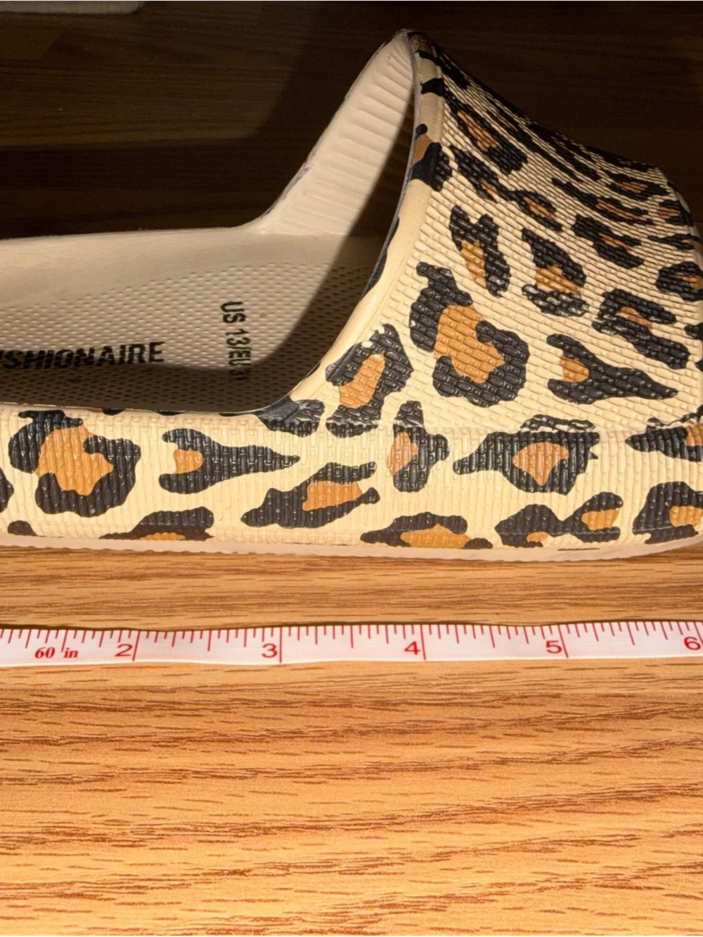 Cushionaire Kids Leopard Print Slide Sandals - Tan & Black